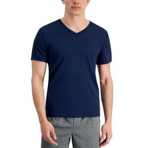 NWT Id Ideology Men's Birdseye Mesh V-Neck T-shirt Indigo Sea Blue